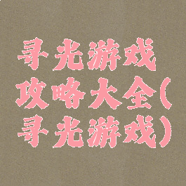 寻光游戏攻略大全(寻光游戏)