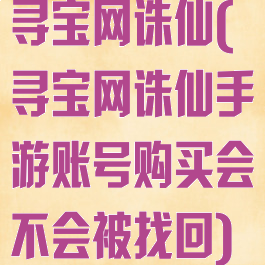 寻宝网诛仙(寻宝网诛仙手游账号购买会不会被找回)