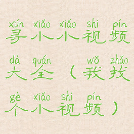 寻小小视频大全(我找个小视频)