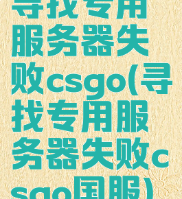 寻找专用服务器失败csgo(寻找专用服务器失败csgo国服)