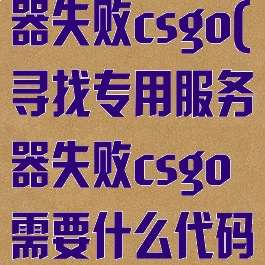 寻找专用服务器失败csgo(寻找专用服务器失败csgo需要什么代码)