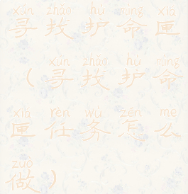 寻找护命匣(寻找护命匣任务怎么做)