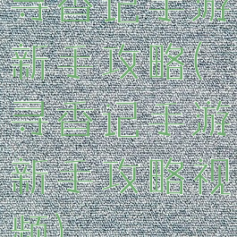 寻香记手游新手攻略(寻香记手游新手攻略视频)