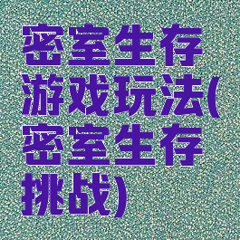 密室生存游戏玩法(密室生存挑战)