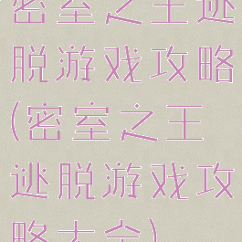 密室之王逃脱游戏攻略(密室之王逃脱游戏攻略大全)