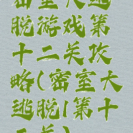 密室大逃脱游戏第十二关攻略(密室大逃脱1第十二关)