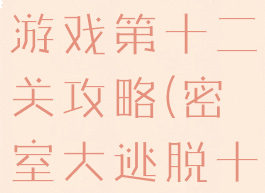 密室大逃脱游戏第十二关攻略(密室大逃脱十一攻略)