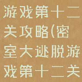 密室大逃脱游戏第十二关攻略(密室大逃脱游戏第十二关攻略大全)
