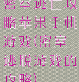 密室逃亡攻略苹果手机游戏(密室逃脱游戏的攻略)