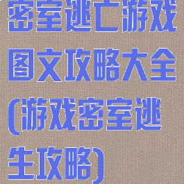 密室逃亡游戏图文攻略大全(游戏密室逃生攻略)
