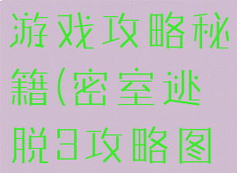 密室逃脱三游戏攻略秘籍(密室逃脱3攻略图解法)