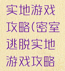 密室逃脱实地游戏攻略(密室逃脱实地游戏攻略视频)