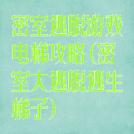 密室逃脱游戏电梯攻略(密室大逃脱逃生梯子)