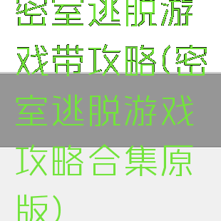 密室逃脱游戏带攻略(密室逃脱游戏攻略合集原版)