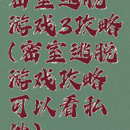 密室逃脱游戏3攻略(密室逃脱游戏攻略可以看私处)