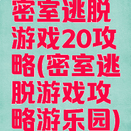 密室逃脱游戏20攻略(密室逃脱游戏攻略游乐园)