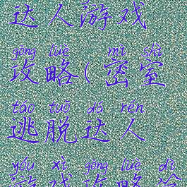 密室逃脱达人游戏攻略(密室逃脱达人游戏攻略第一关)