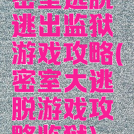 密室逃脱逃出监狱游戏攻略(密室大逃脱游戏攻略监狱)