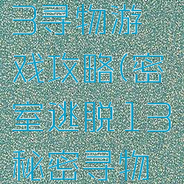 密室逃脱13寻物游戏攻略(密室逃脱13秘密寻物游戏)