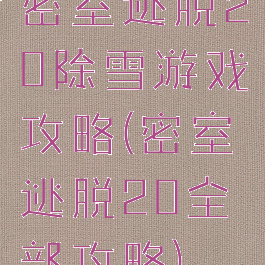 密室逃脱20除雪游戏攻略(密室逃脱20全部攻略)