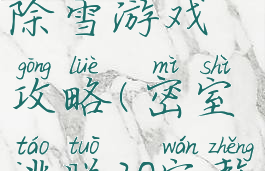 密室逃脱20除雪游戏攻略(密室逃脱20完整攻略)