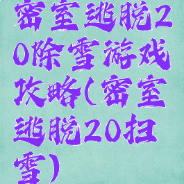 密室逃脱20除雪游戏攻略(密室逃脱20扫雪)