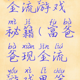 富爸爸现金流游戏秘籍(富爸爸现金流游戏里筹码怎么用)