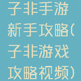 子非手游新手攻略(子非游戏攻略视频)