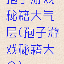 孢子游戏秘籍大气层(孢子游戏秘籍大全)