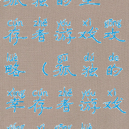 孤独的生存者游戏攻略(孤独的幸存者游戏详细攻略)