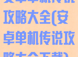 安卓单机传说攻略大全(安卓单机传说攻略大全下载)