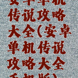 安卓单机传说攻略大全(安卓单机传说攻略大全手机版)