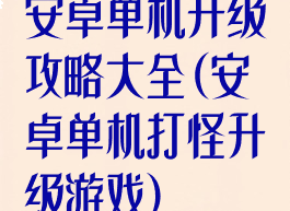安卓单机升级攻略大全(安卓单机打怪升级游戏)
