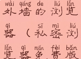 安卓免费翻外墙的浏览器(私密浏览器免费版)