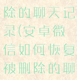 安卓微信如何恢复被删除的聊天记录(安卓微信如何恢复被删除的聊天记录图片)