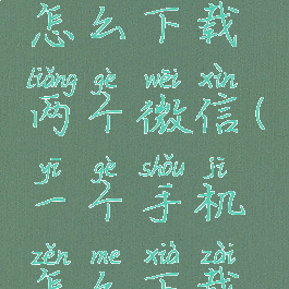 安卓手机怎么下载两个微信(一个手机怎么下载两个微信)