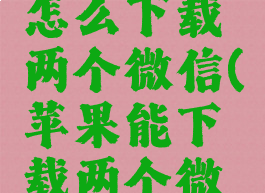 安卓手机怎么下载两个微信(苹果能下载两个微信吗)