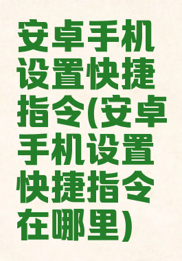 安卓手机设置快捷指令(安卓手机设置快捷指令在哪里)