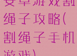 安卓游戏割绳子攻略(割绳子手机游戏)