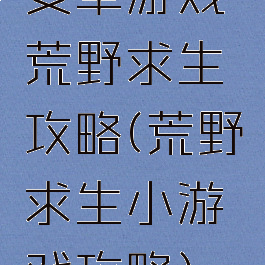 安卓游戏荒野求生攻略(荒野求生小游戏攻略)