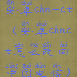 安卓chn-ct(安卓chnct怎么改回中国电信)