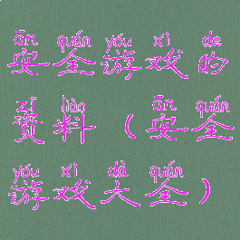 安全游戏的资料(安全游戏大全)