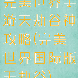 完美世界手游天劫谷神攻略(完美世界国际版天劫谷)
