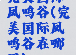 完美国际凤鸣谷(完美国际凤鸣谷在哪里)