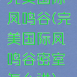 完美国际凤鸣谷(完美国际凤鸣谷密室怎么进)