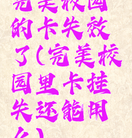 完美校园的卡失效了(完美校园里卡挂失还能用么)