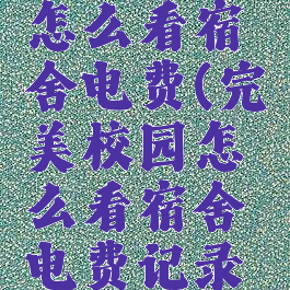 完美校园怎么看宿舍电费(完美校园怎么看宿舍电费记录明细)