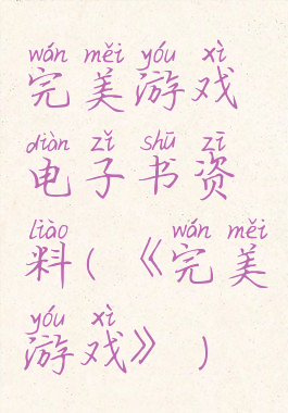 完美游戏电子书资料(《完美游戏》)