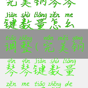 完美钢琴琴键数量怎么调整(完美钢琴琴键数量怎么调整的)