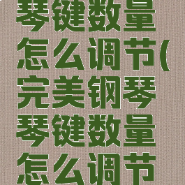 完美钢琴琴键数量怎么调节(完美钢琴琴键数量怎么调节出来)